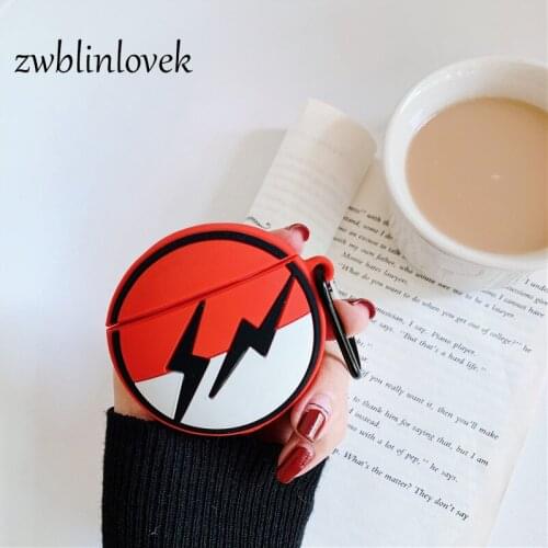 3d cartoon flash bell silicone case wireless headset for airpods 1 2 bluetooth charging box spirit ball product cover with hook