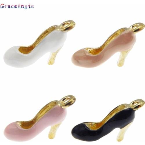 GraceAngie 4pcs high heel shoes women Jewelry accessories Lady Beauty high heel shoes earrings necklace keychain bracelet gift