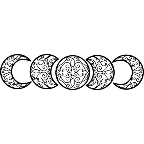 5Pcs Art Wall Decor Moonphase Wooden Moon Phase Bohemian Wall Stickers