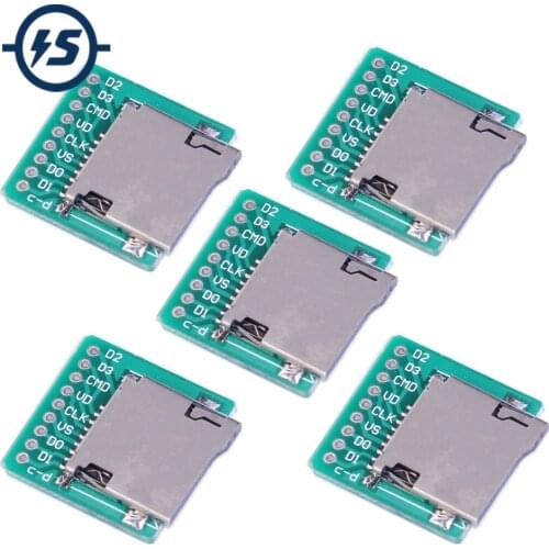 5pcs TF Card Micro SD Card Adapter Board Memory Card Interface Pinboard Module 20x20mm 2mm Ultra-small