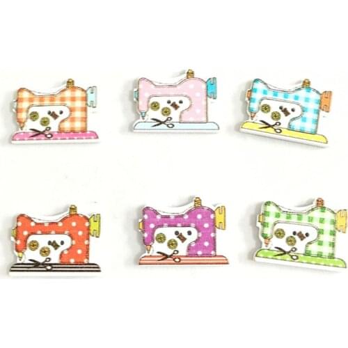 50pcs 2 Holes Sewing machine Wooden buttons Mixed 23*28mm For handmake Scrapbooking Crafts 7NK205
