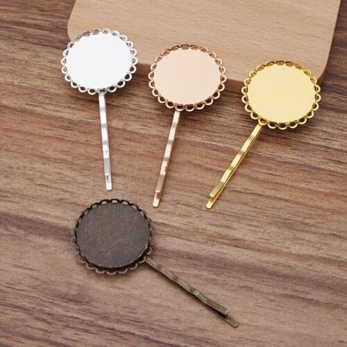 500pcs Metal Hairpin Double Circle Bezel tray Base Blanks for DIY Women Hair Stick Hair Clip Hair Accessories Jewelry Wholesale