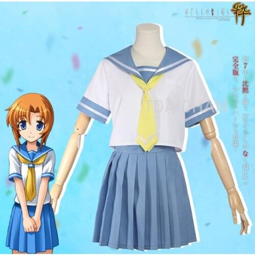 Anime Game Higurashi When They Cry Rena Ryugu Cosplay Costume Cute School Uniform JK Uniform Halloween Suits Lolita Kawaii