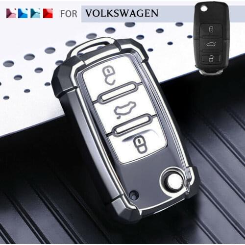 TPU Car Key Cover Remote Fob Holder Case Shell For Volkswagen VW Jetta Golf Polo Passat Tiguan For Skoda Octavia