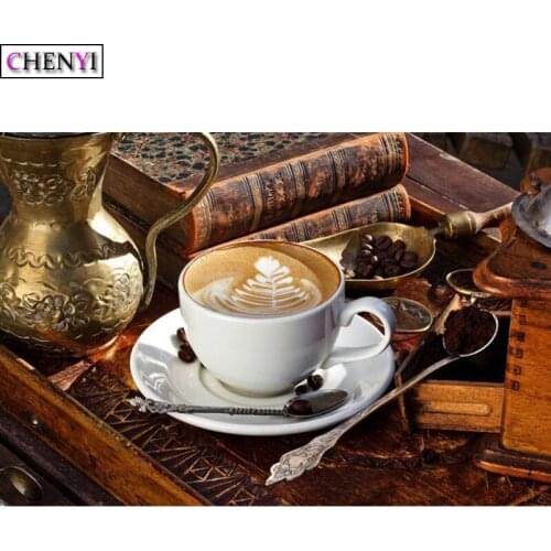 CHENYI 5D DIY Diamond Painting Coffee Cup Full Square Diamond Embroidery Sale Rhinestone Picture Diamond Mosaic Gift Drop Ship