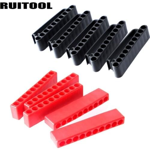 10 Holes Screwdriver Bit Holder 1/4'' Hex Shank Drill Bit Storage Box Case Tool Organizers 10pcs