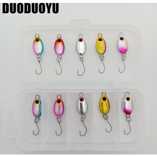 DUODUOYU 10PCS+1BOX/LOT Small Decoys Metal Jigs Fishing Lure 2g/3g/5g Jigbait Single Hook Artificial Lure Fishing Tackle