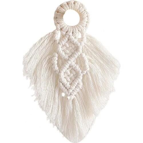 Boho Tapestry Handmade Ornament Exquisite Portable Beautiful Macrame Door Handle Swing Rope Wall Hanging Decoration for Home