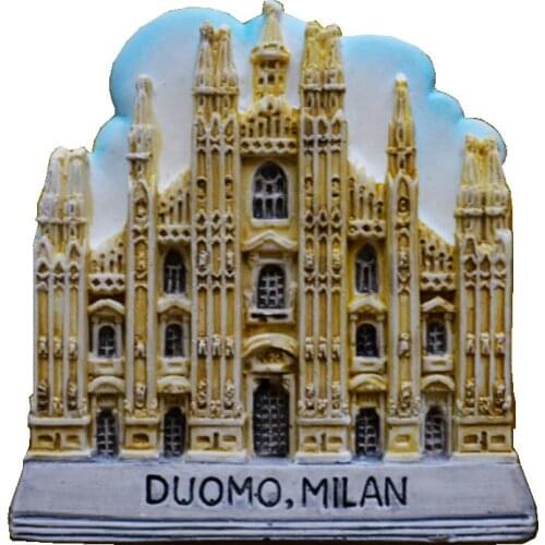 Hot Sale Milan Cathedral Of Italy Aromatherapy Hand-Painted 3D Fridge Magnets Travel Souvenirs Refrigerator Magnetic Sticker