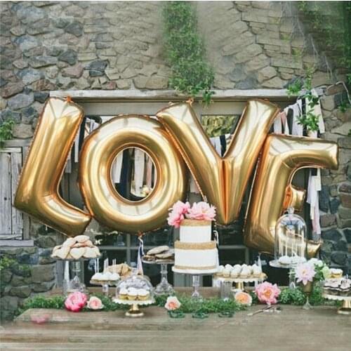 Hot sale Party decoration Alphabet Letter foil Balloons 40inch aluminum balloon Cute Gold Balloon
