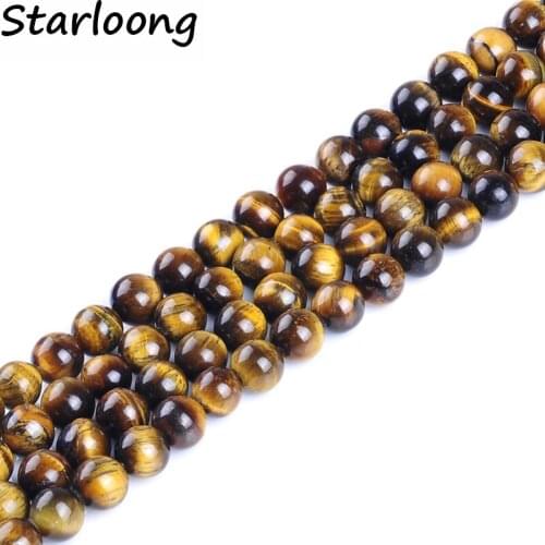 Natural Tiger Eye Round Loose Stone Agates Beads For Jewelry Making Diy Bracelet Necklace 4/6/8/10/12 mm Strand 15'' Wholesale