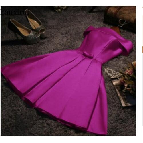 Lace up Boat Neck red purple short summer Dresses wedding party dress girls fashion new wolesale customize white