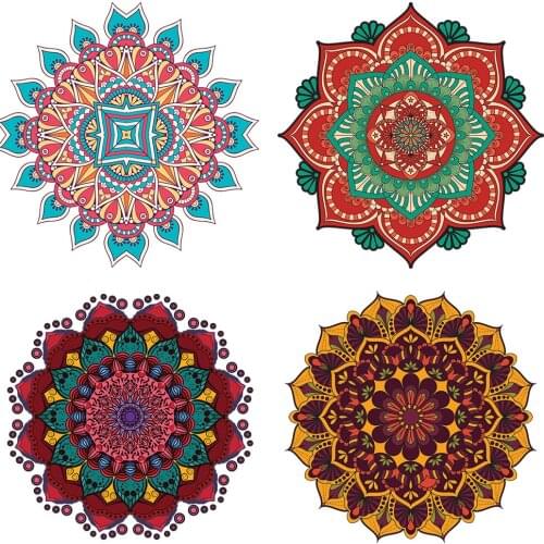 Mandala Patches Thermo Stickers On Clothes Iron On Transfers For Clothing Application Of Transfer Garment Applique Washable