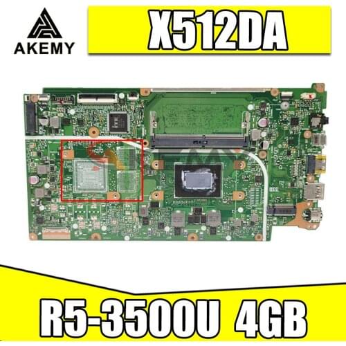 AKEMY Motherboards X512D Laptop motherboard for ASUS X512DA F512DA X512D F512D X512DK 100% TEST original mainboard R5-3500U 4GB