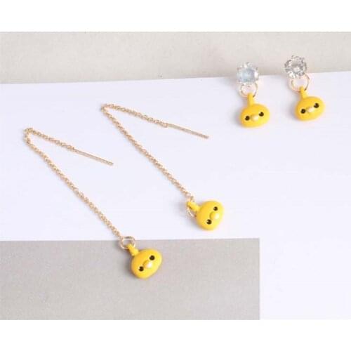 Sweet Cute Little Yellow Chicken Stud Earrings Simple Temperament Female Long Ear Line Earrings Cartoon Jewelry Cheap Wholesale
