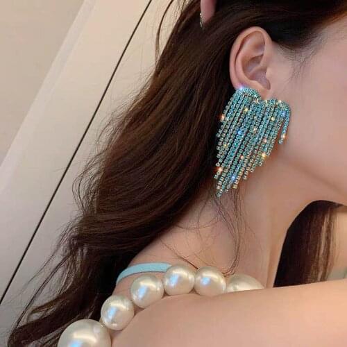 Fashion exquisite Rhinestone womens Pendant Earrings shiny crystal multicolor simple Earrings Valentines Day Jewelry Gift