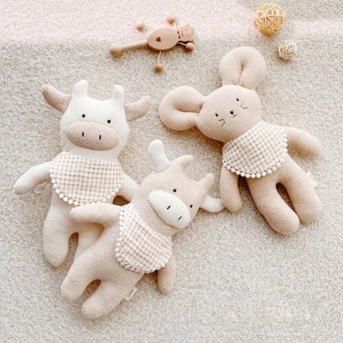 Cartoon cow bear elk childrens cloth doll baby comfort Toy Plush Doll kids doll