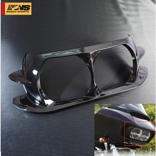 Motorcycle Dual Headlight Bezel Scowl Outer Fairing Cover Fits For Harley Road Glide 2015-2019 2016 2017 2018 High quality ABS