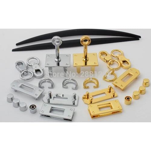 New rectangle eyelets hanger for bags hardware wholesale fashion a set of locks fittings woman bag handbags purse