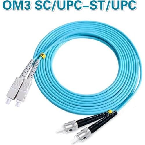 OM3 SC/UPC-ST/UPC Multi-Mode Fiber Cable Multimode Duplex Fiber Optical Jumper Patch Cord