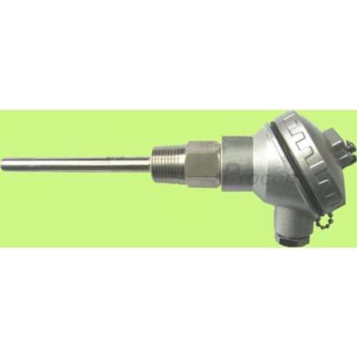 Factory Wholesale RTD PT100 Temperature Sensors with Terminal Head and 1/2" NPT Threads