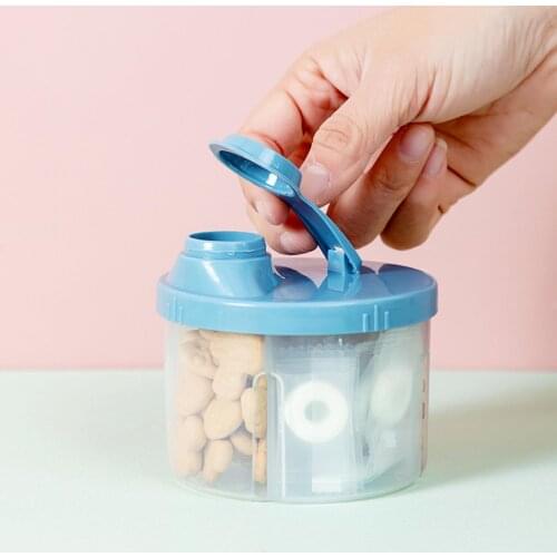 4 Grid Portable Baby Food Storage Box Essential Cereal Infant Milk Powder Box Toddler Kids Snacks Container PP ABS Silicone