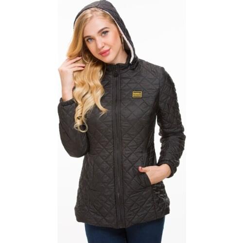 SLLSKY Slim Solid Hoodied Coat Womens Casual Clothing Fashion Ladies warm Coat Long sleeve zipper Autumn Winter women parkas