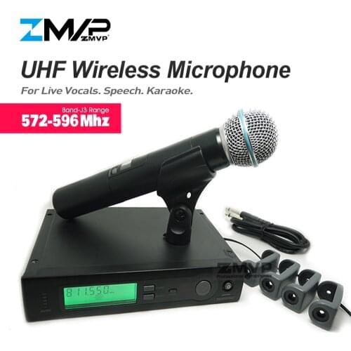 UHF Professional SLX24 Performance Wireless Microphone System With BETA58A Handheld Transmitter Mic For Live Vocals 572-596Mhz