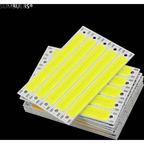 10pcs 60mm Bar LED COB Strip Light Source for Bicycle Taillights 3V 3.7V Cold Warm White Blue Red for DIY Work Bulb