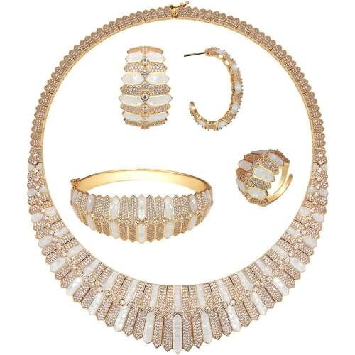 TIRIM Luxury Cubic Zirconia Jewelry Set for Women Wedding Engagement Party Dudai Africa Nigeria Crystal Jewellry Accessories