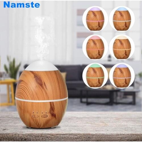 NMT-056 Wood Grain Humidifier Essential Oil Aroma Diffuser Home Office Air Cold Mist Purifier With Night Light
