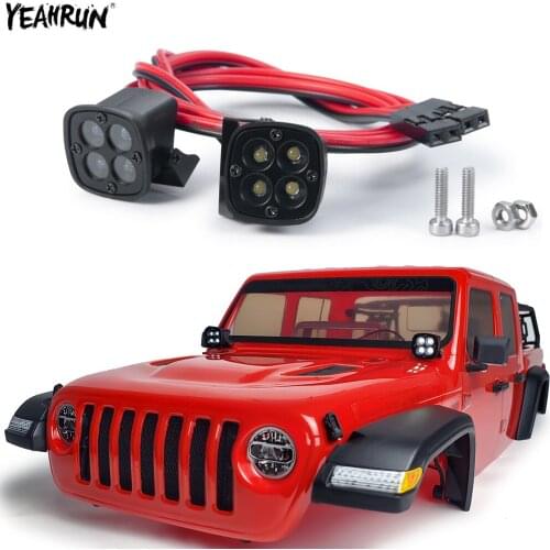 YEAHRUN RC Car Roof Light LED Headlights Round Spotlight For 1/10 Axial Traxxas TRX-4 TRX6 SCX10 90046 D90 RC Crawler Car Parts