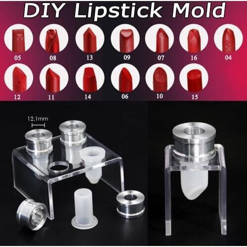 1PC Silicone DIY Lipstick Mold Aluminum Ring Mould Holder Bracket DIY Mould Crafts Tool Kit Stand Lip Balm 12.1mm Tube