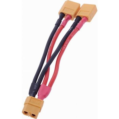 1pcs Xt60 Parallel Battery Connector Cable Dual Extension Y Splitter Silicone Wire increase capacity Power,Double on Power