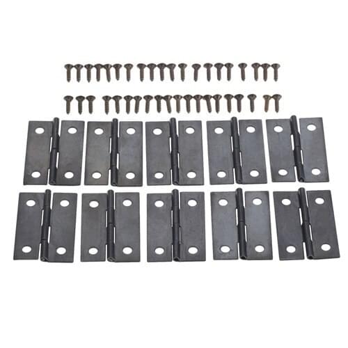 10Pcs Antique Door Furniture Cabinet Hinges 4 Holes Jewelry Boxes Decorative Hinge Furniture Fittings with Screws 35*21mm
