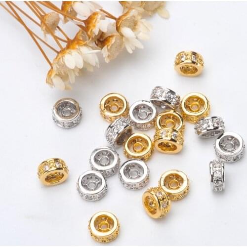 18 k gold plated Gold/Silver/Rose Gold Color Spacer Beads Loose Ball for Charm Bracelets Jewelry Making DIY accessories material