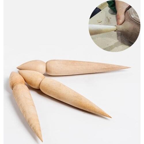 2styles Pottery Spout Modifier Teapot Wooden Pot Crafts Modeling Repair Tool Double-head Punch Manual DIY Pottery Tool