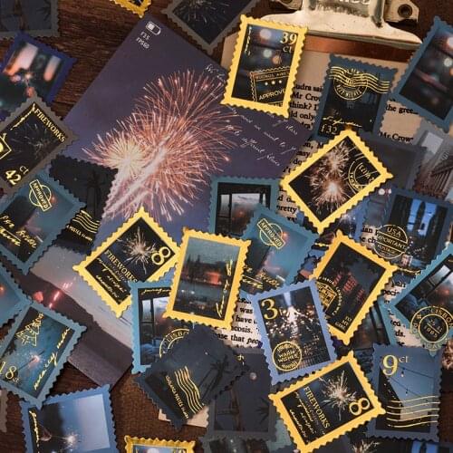 40PCS Vintage Self-afhesive Postage Stamp Stickers Worldwide Travel Decorative Scrapbooking Journal Album Craft Diary