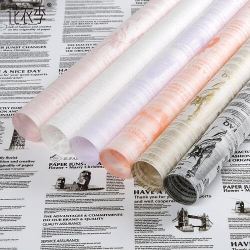 58x58cm English OPP Cellophane Translucent Gift Packaging Paper Valentines Day Flower Wrapping Paper