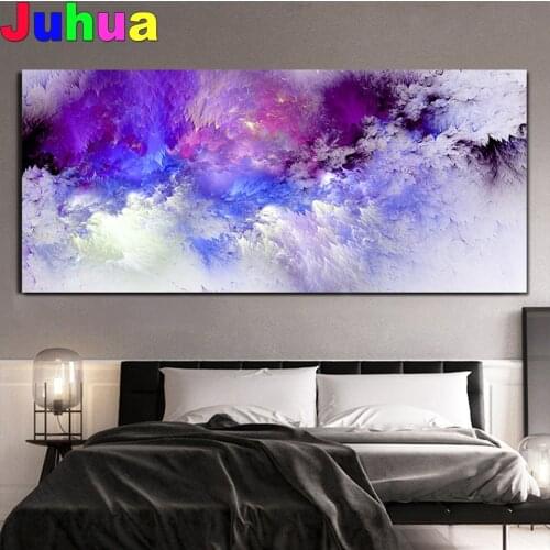 White Purple Cloud Abstract picture diamond Painting Full Square/Round mosaic diamond set 3d cross Stitch,home art