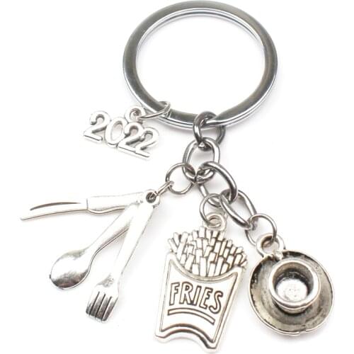 2022 Omelet Chef Keychain, Blender, Teacup, Creative Kitchenware Pendant Keychain Jewelry Gifts for Men and Women DIY Handmade