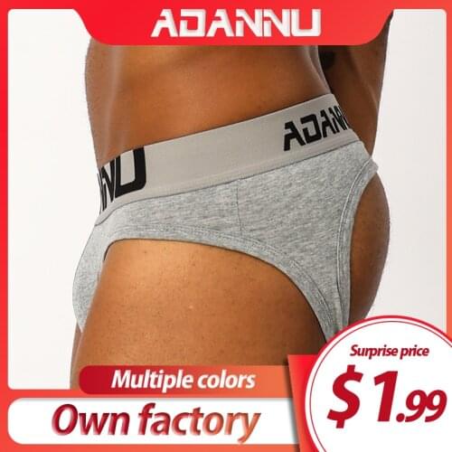ADANNU Brand Sexy Underwear Men Jockstrap Breathable Comfortable Underpants Male Panties Cueca Tanga Mens Thongs Open Backless
