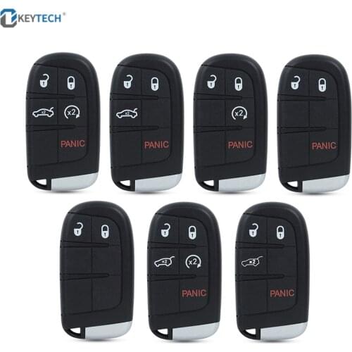 OkeyTech 2/3/4/5Buttons Remote Car Key Shell Case Cover Fob For Chrysler Jeep Cherokee Dodge Ram 1500 Journey Charger Challenger