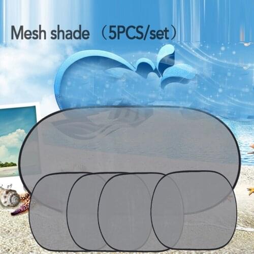 5pcs Black Auto Sunshade Car Window Suction Cup Sun Shade Curtain Auto Sun Shade Car Styling Covers Sun Visor