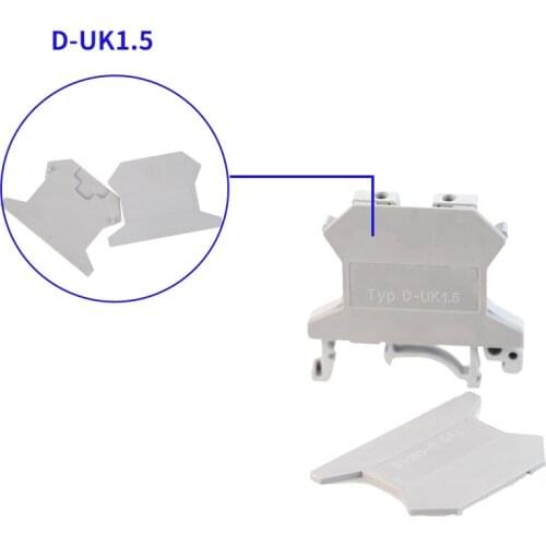 D-UK1.5 for UK1.5 Terminal Block Accessories End Cover Plate Din Rail Terminal Blocks 10pcs