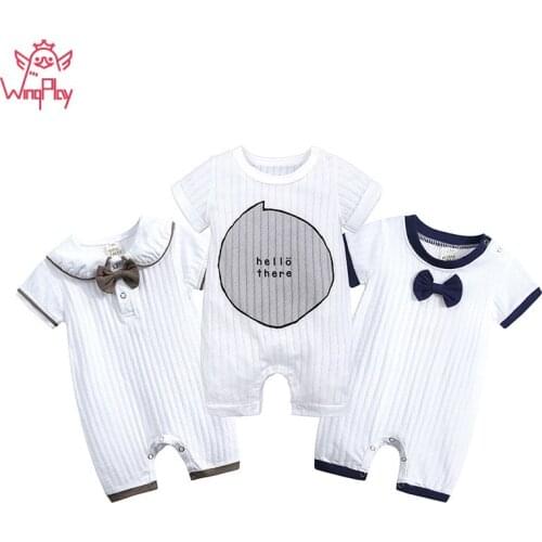 2019 Baby Boy Romper Cotton Summer Baby Rompers Short Sleeve Newborn Baby Boy Rompers Infant Baby Boy Girl Clothes
