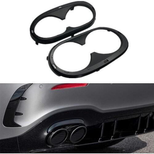 For Mercedes Benz W177 A35 C118 CLA35 X247 GLB35 A45S AMG Refitting 2020 2021+ Rear Bumper Muffler Exhaust Pipe Frame Cover Kit