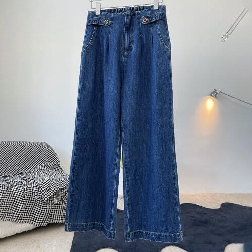 Wide Leg Jeans for Women Bottom Baggy Denim Pants High Waist Full Length Clothing Trousers Vintage Streetwear 2021 New