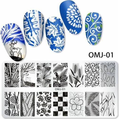 Gel polish OM-J Nail Printing Nail Plate Template Manicure Tools Nail stickers Stickers for nails nail art nails accessories
