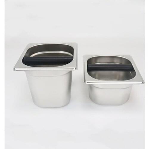 Deep Bowl Design Coffee Knock Box Stainless Steel Coffee Grounds Container Box Coffee Residue Bucket Grind Waste Bin S/L